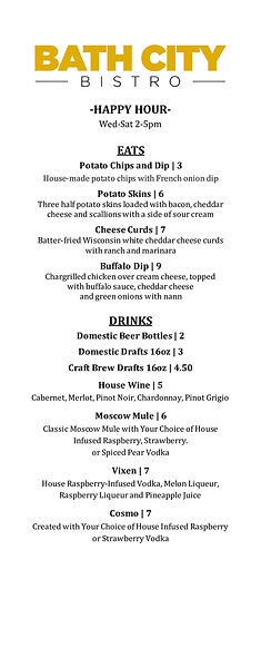 HAPPY HOUR MENU | Bath City Bistro